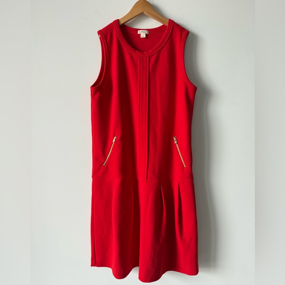 JCrew Crewcuts Red Sleeveless Dropwaist Knit Dress Size 16